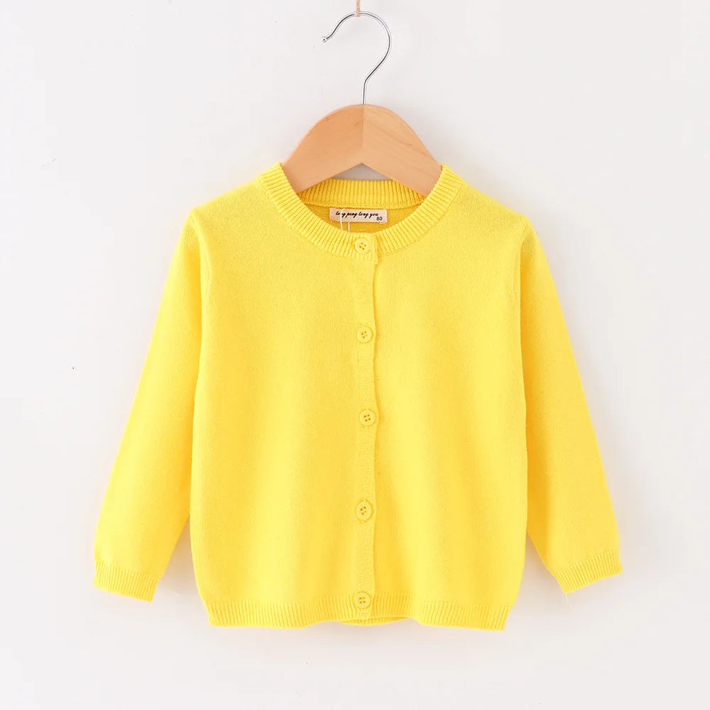 Cardigan bébé en maille de coton — 9 coloris unis