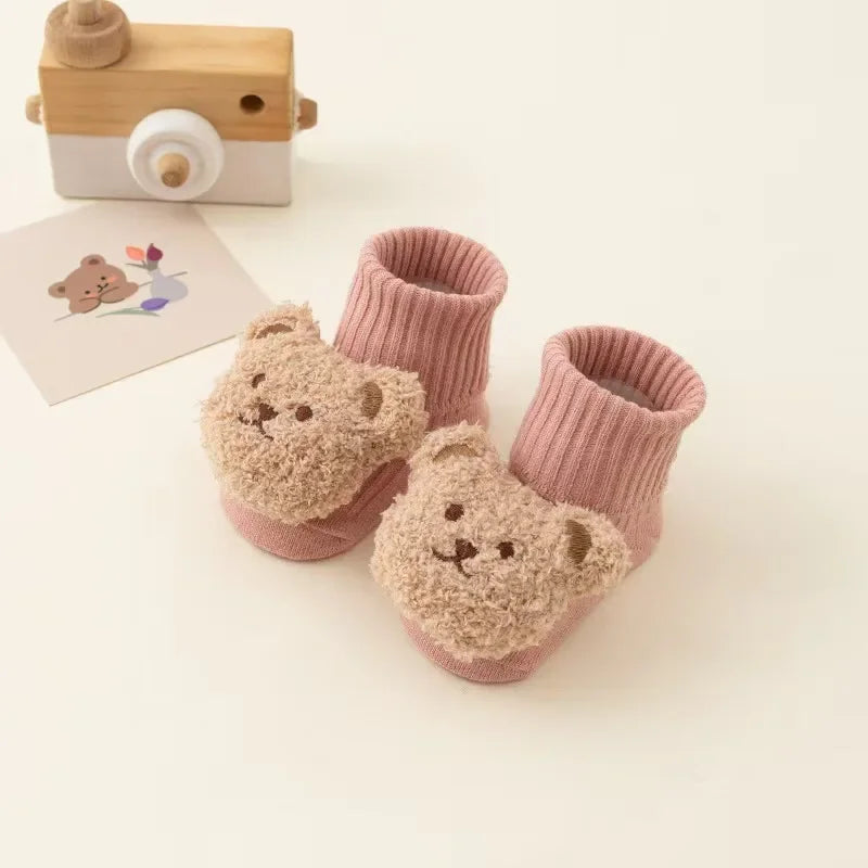 Chaussons chaussettes bébé antidérapants — ourson