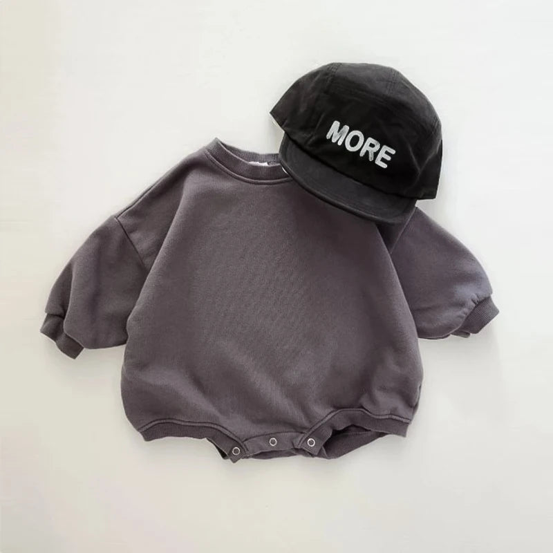 Barboteuse bébé en maille — manches longues, col rond