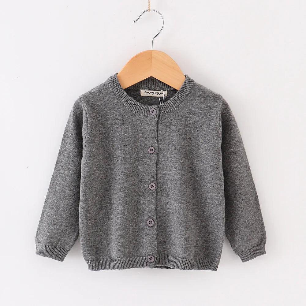 Cardigan bébé en maille de coton — 9 coloris unis