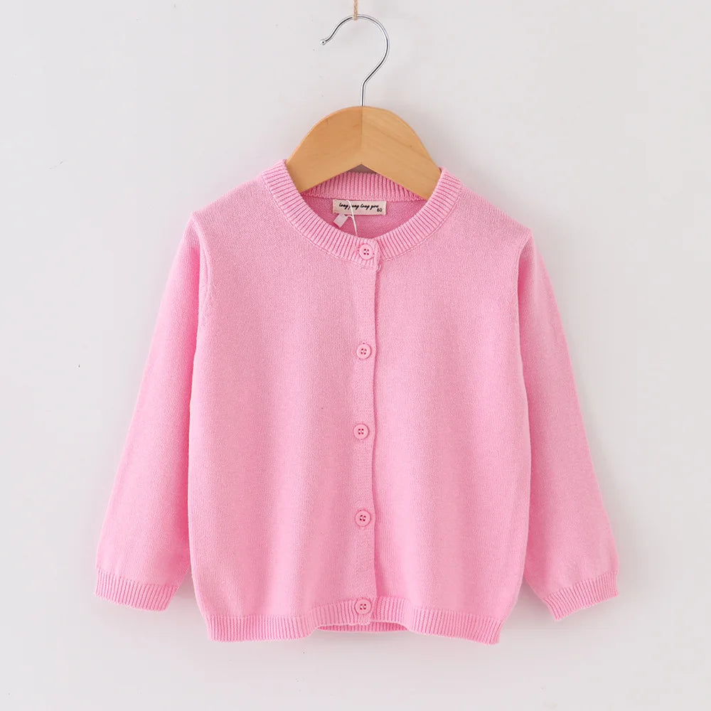 Cardigan bébé en maille de coton — 9 coloris unis