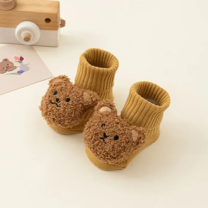 Chaussons chaussettes bébé antidérapants — ourson