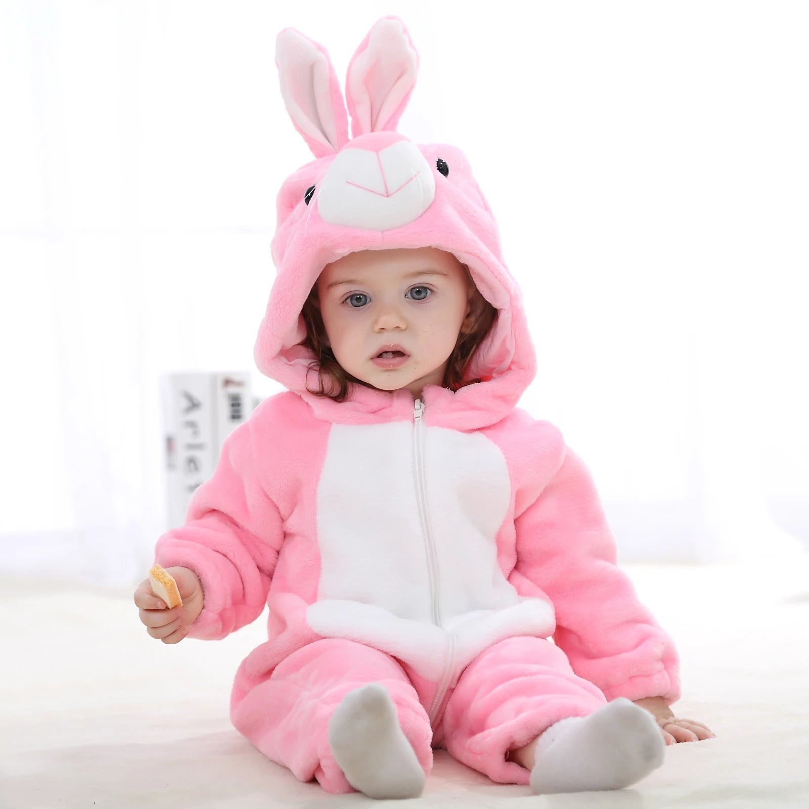 Combinaison pyjama bébé en flanelle — animaux à capuche