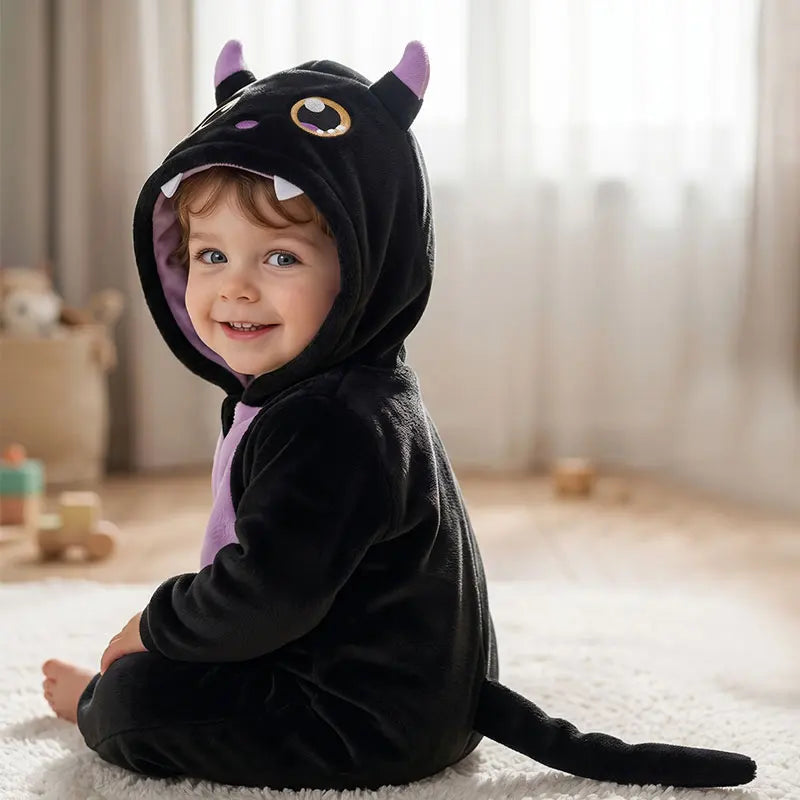 Combinaison pyjama bébé en flanelle — animaux à capuche