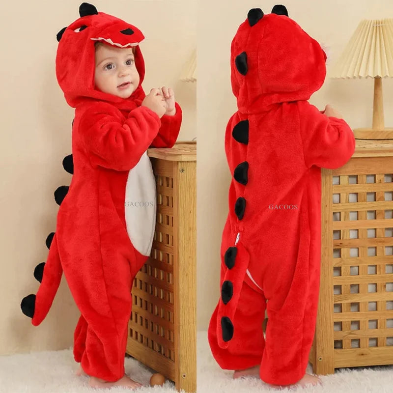 Combinaison pyjama bébé en flanelle — animaux à capuche