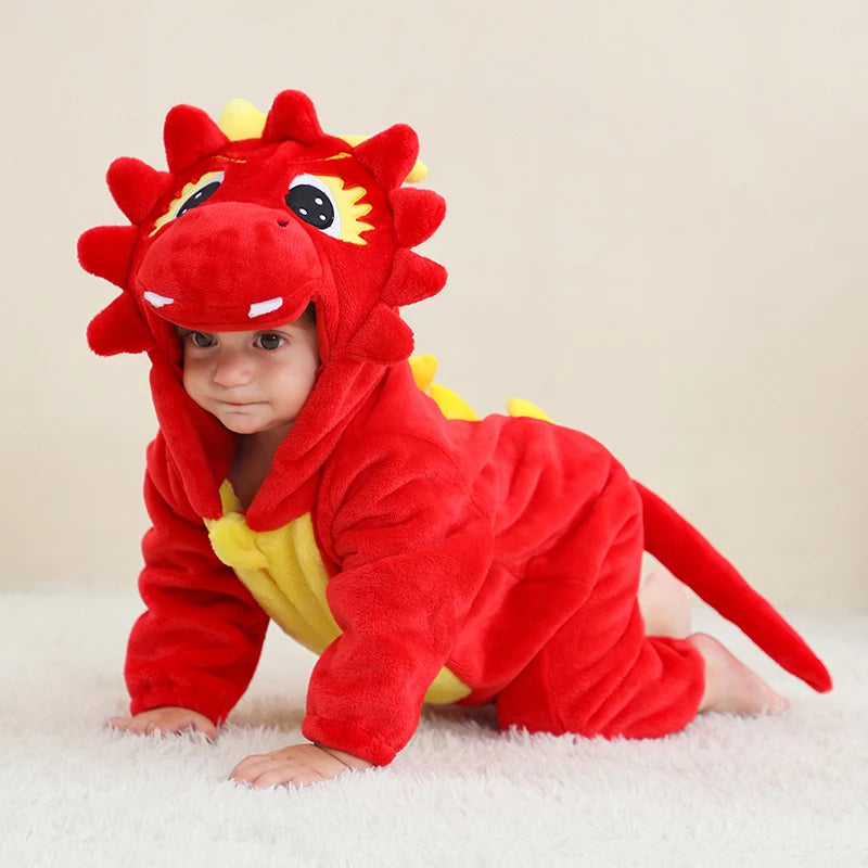 Combinaison pyjama bébé en flanelle — animaux à capuche