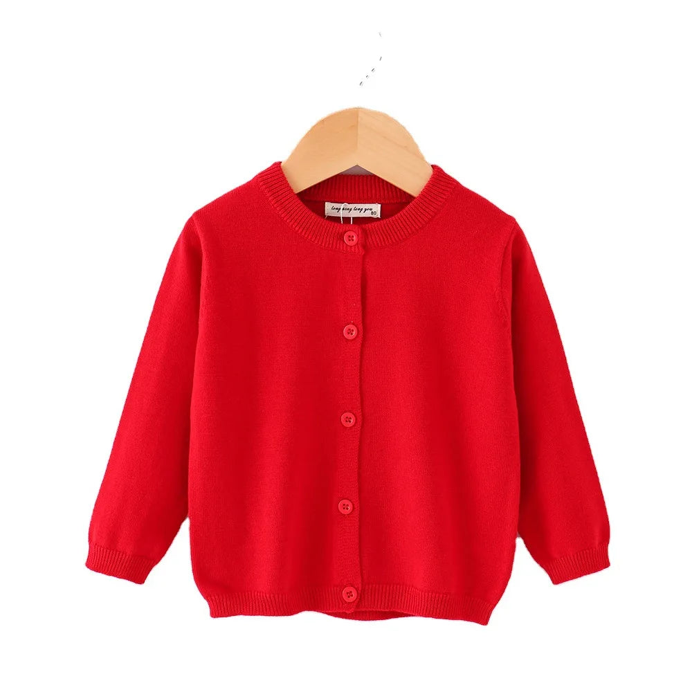 Cardigan bébé en maille de coton — 9 coloris unis