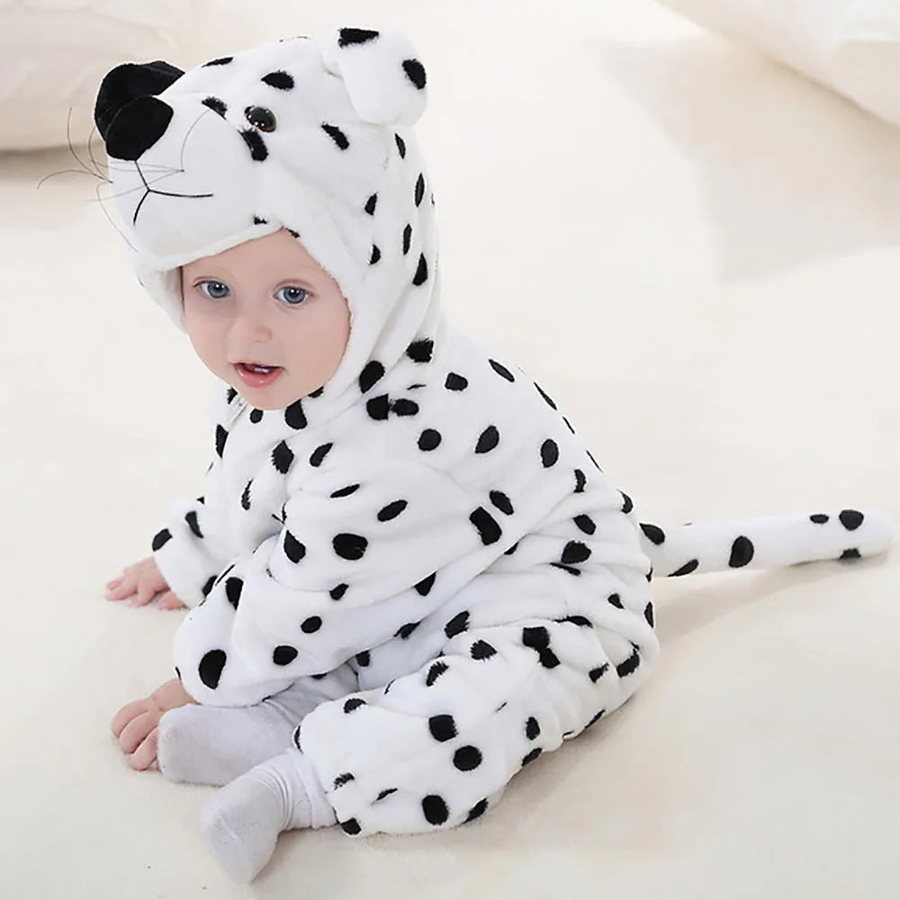 Combinaison pyjama bébé en flanelle — animaux à capuche