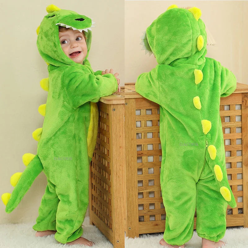 Combinaison pyjama bébé en flanelle — animaux à capuche