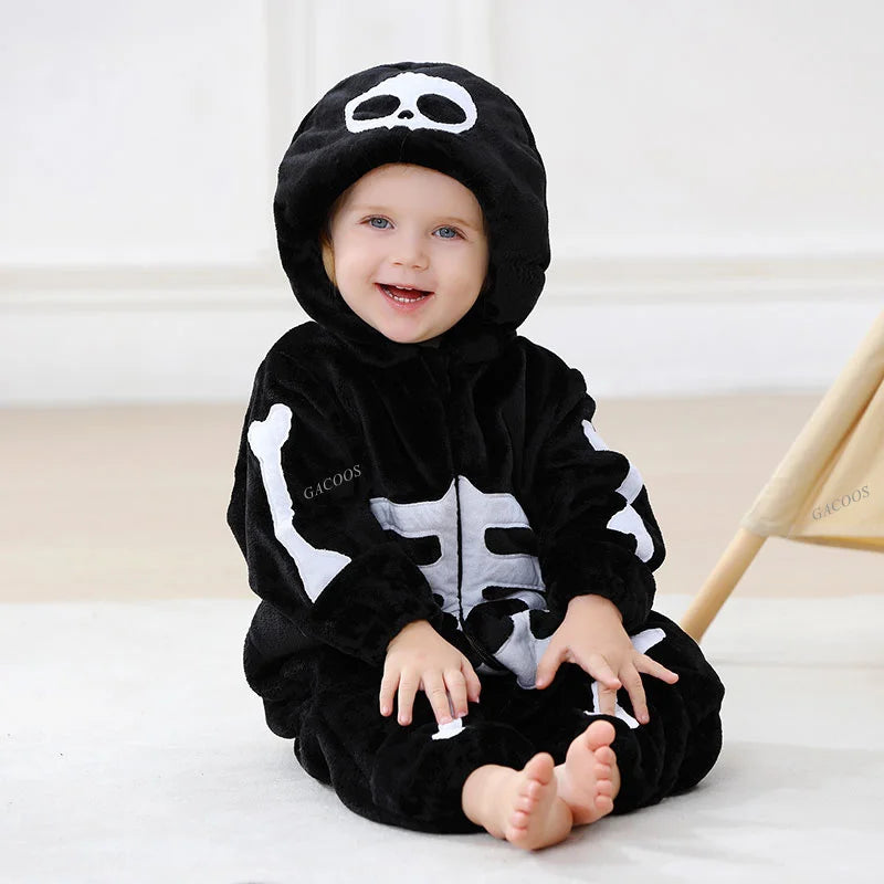 Combinaison pyjama bébé en flanelle — animaux à capuche