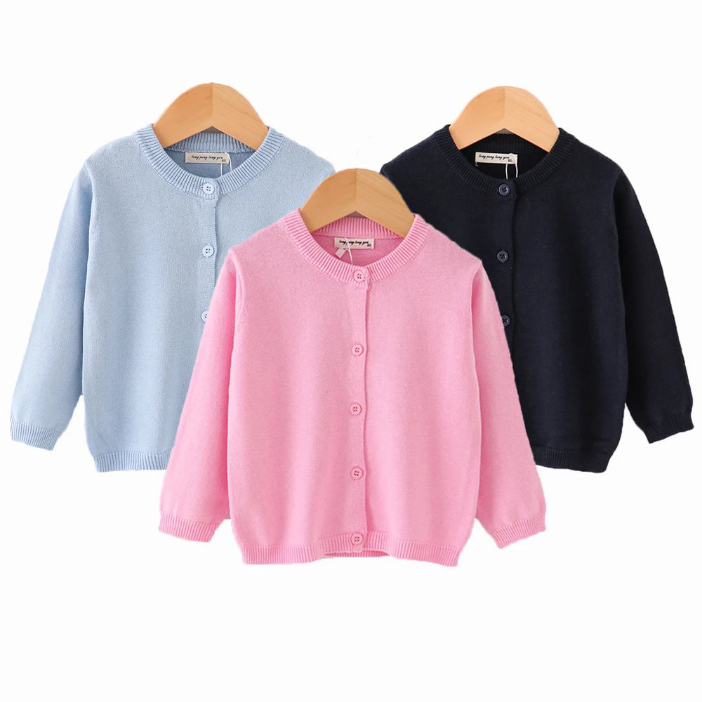 Cardigan bébé en maille de coton — 9 coloris unis