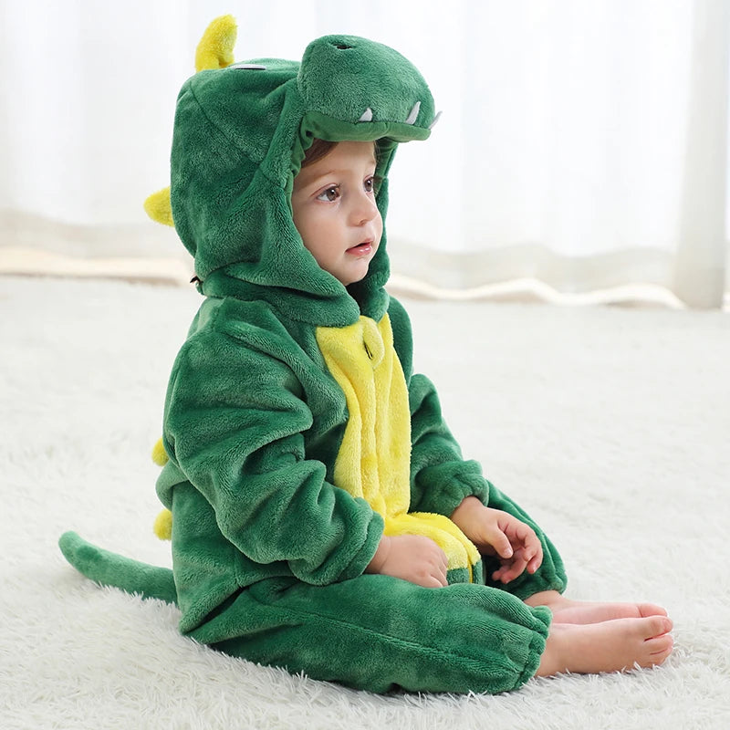 Combinaison pyjama bébé en flanelle — animaux à capuche